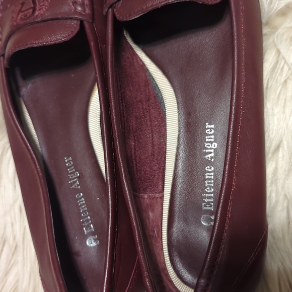 Etienne Aigner Juliana burgundy leather low heel loafers size 6.5 - Picture 6 of 8